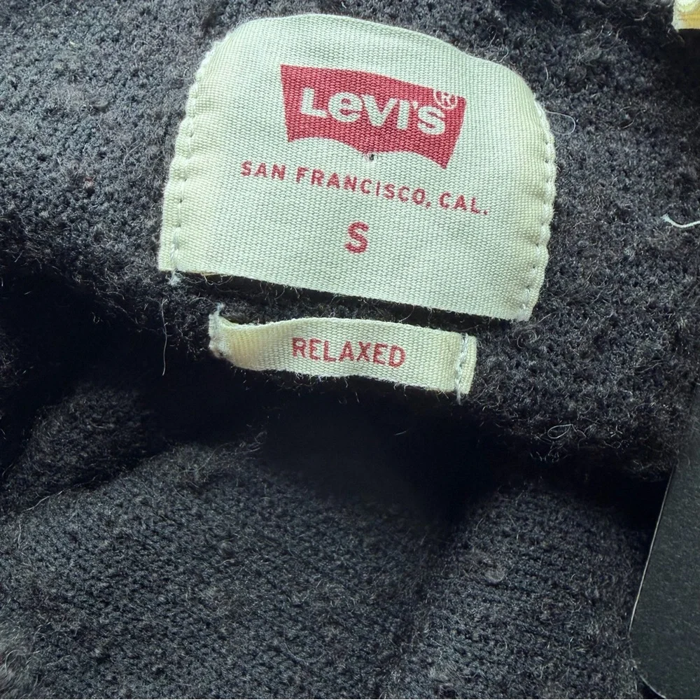 Levi’s Coit Boxy Cardigan Men’s Small Wool Alpaca Bouclé Black NWT Relaxed